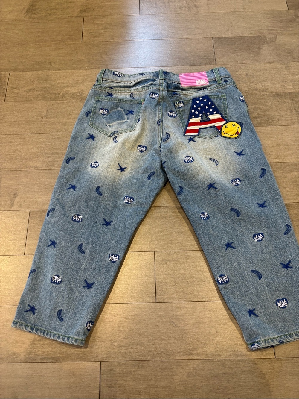 Women's Blue Embroidered Denim Shorts - Picture 10 of 15